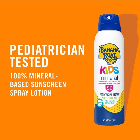 Banana Boat Kids Mineral Sunscreen Lotion Spray 5oz SPF 50 x2 Bottles - Picture 4 of 14